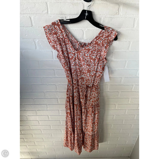 Dress Casual Midi By Simply Vera In Orange & White, Size: Xs
