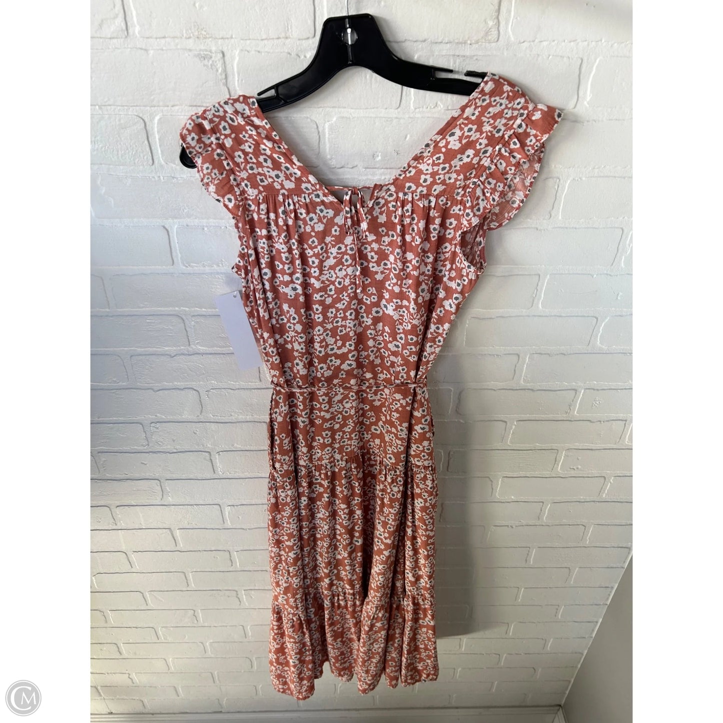 Dress Casual Midi By Simply Vera In Orange & White, Size: Xs