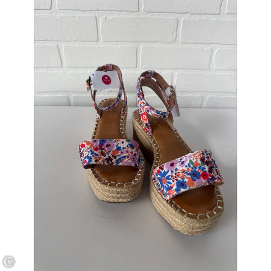 Sandals Heels Wedge By Kelly And Katie In Blue & Purple, Size: 6.5