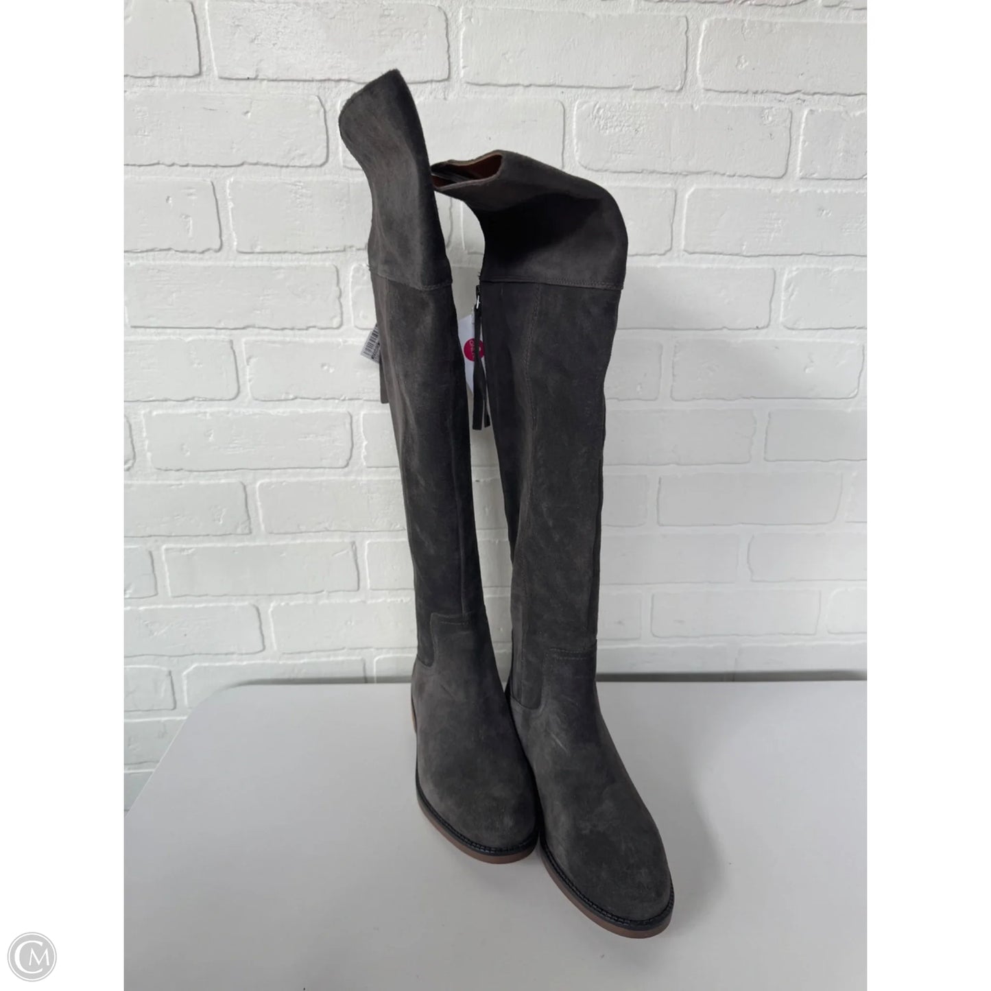 Boots Over-the-knee Heels By Franco Sarto In Grey, Size: 6