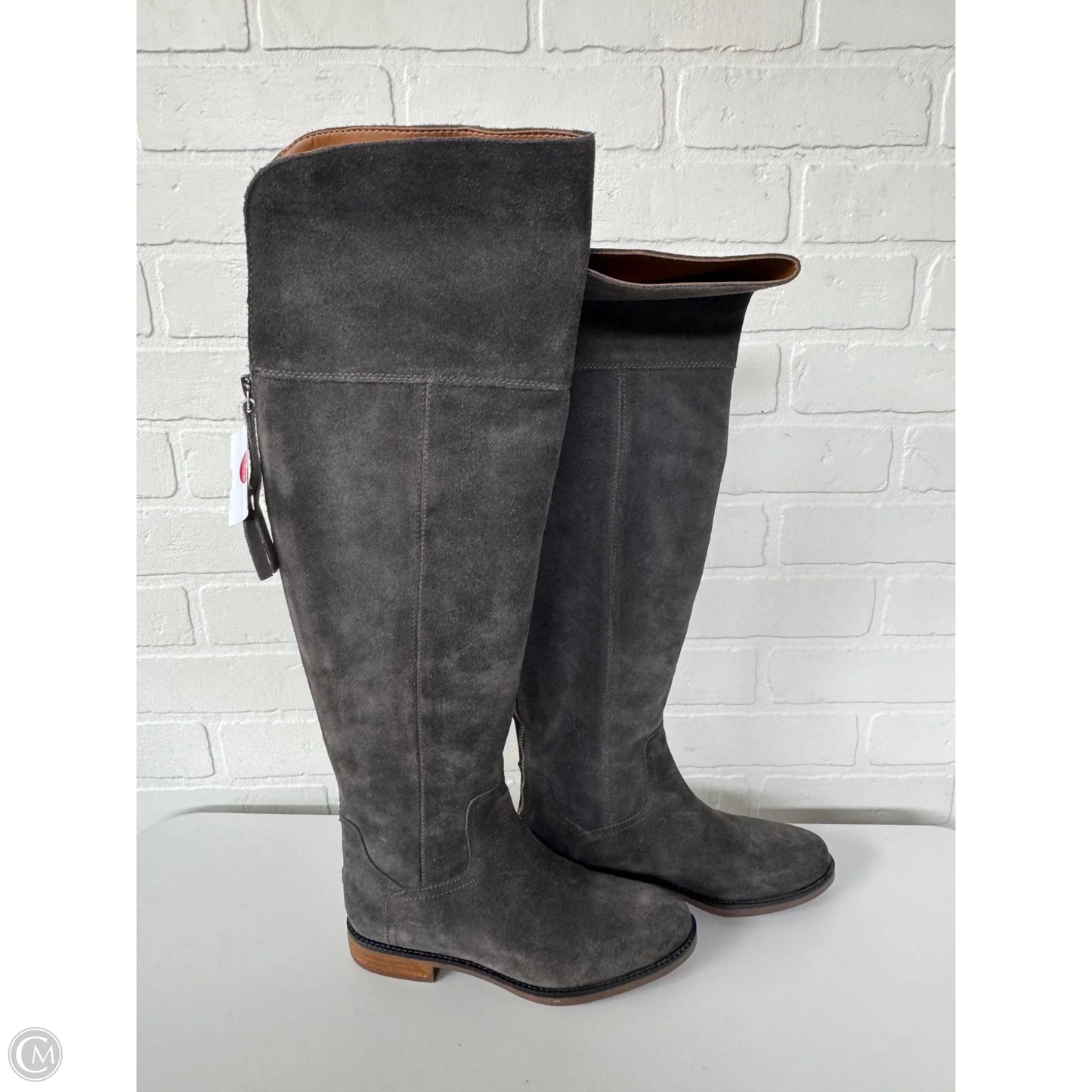 Boots Over-the-knee Heels By Franco Sarto In Grey, Size: 6