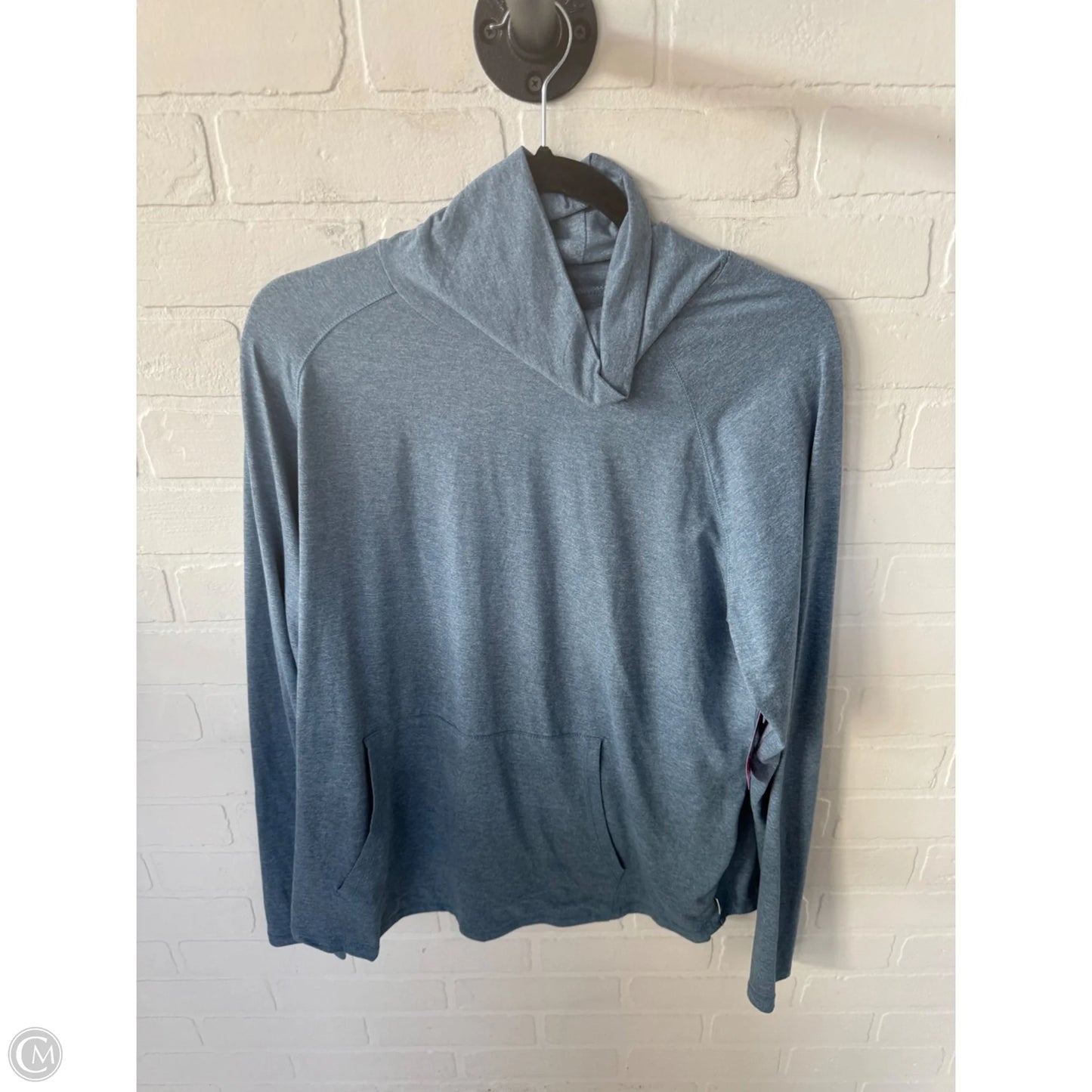 Athletic Top Long Sleeve Collar By Eddie Bauer In Blue, Size: Xl