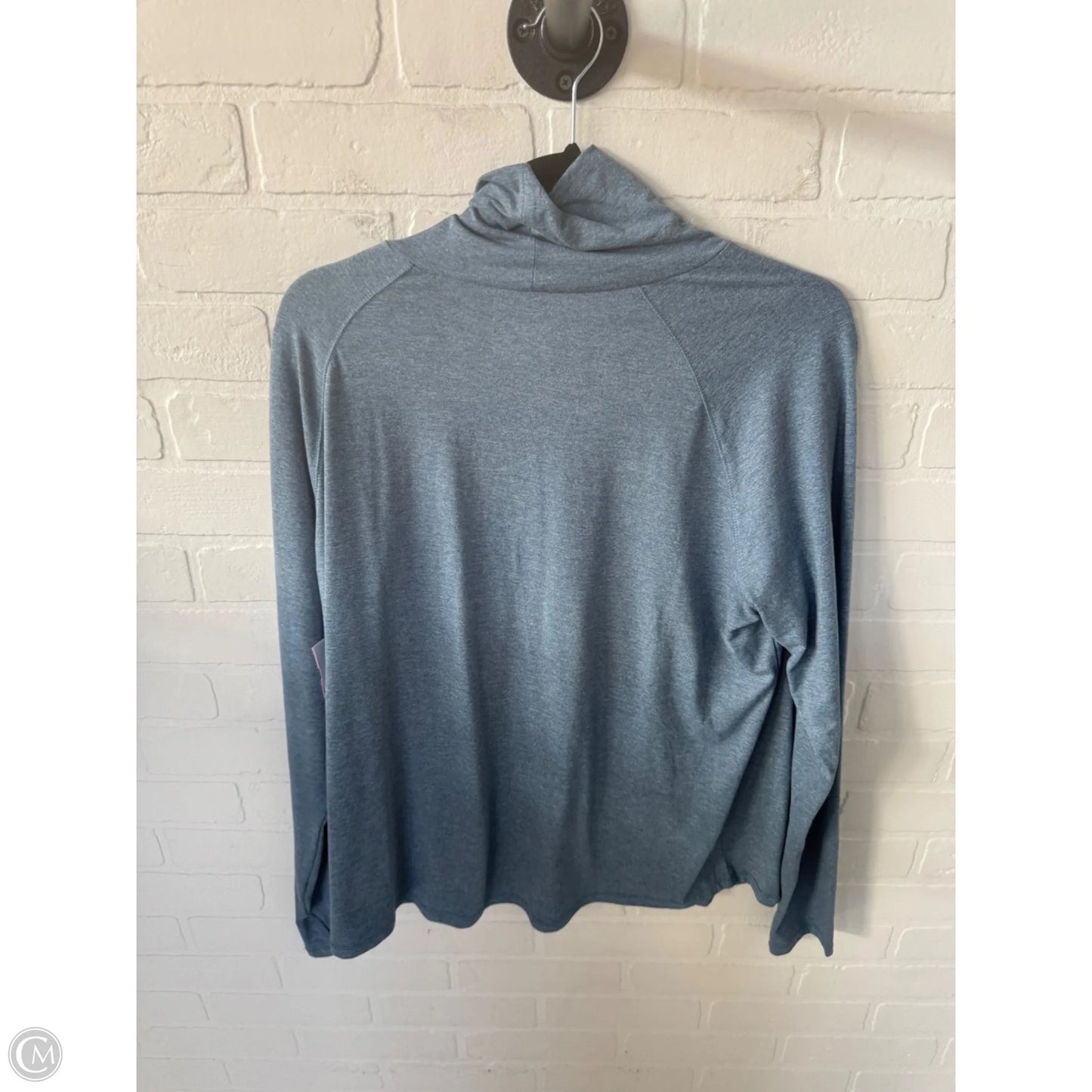 Athletic Top Long Sleeve Collar By Eddie Bauer In Blue, Size: Xl