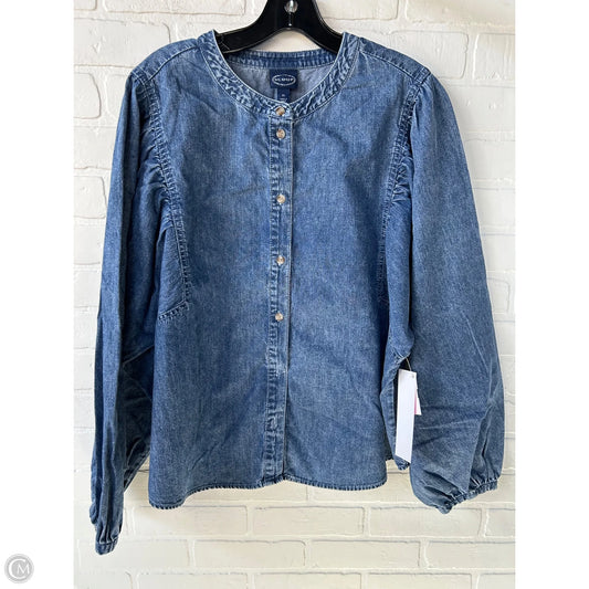 Top Long Sleeve By Scoop In Blue Denim, Size: Xl