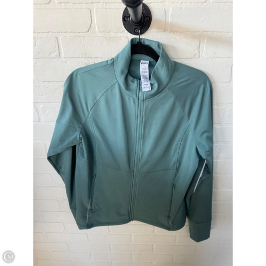 Athletic Jacket By Asics In Blue, Size: L