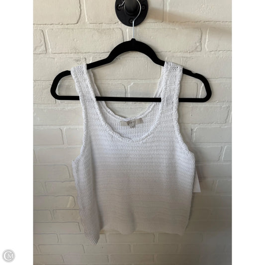 Vest Sweater By Loft In White, Size: M