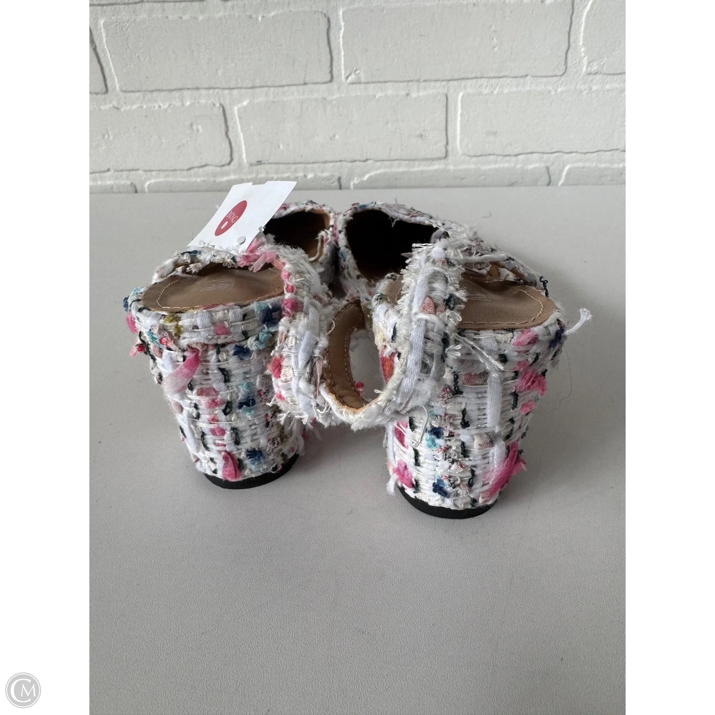 Shoes Heels Block By Clothes Mentor In Black & White, Size: 7.5