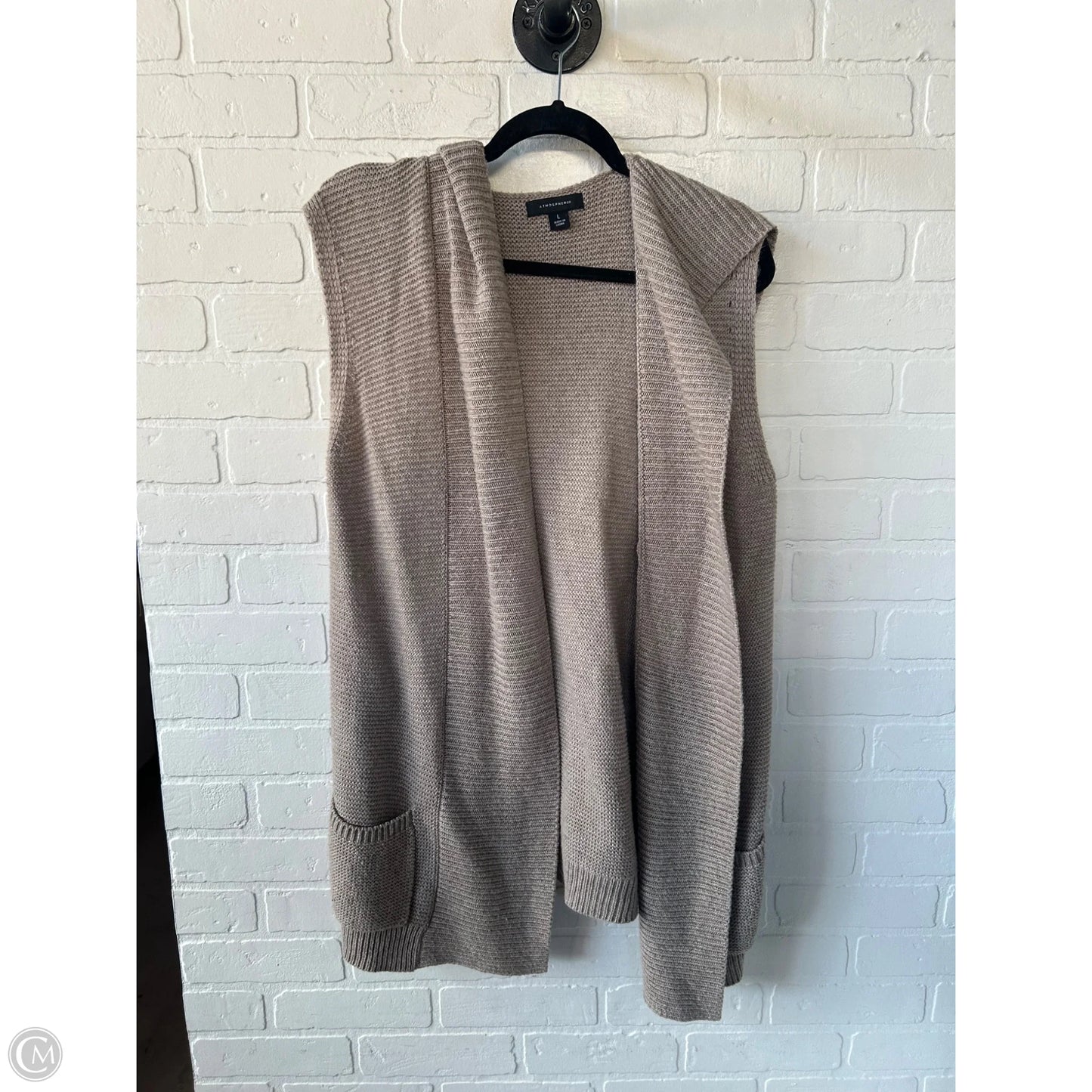 Sweater Cardigan By Atmosphere In Brown, Size: L