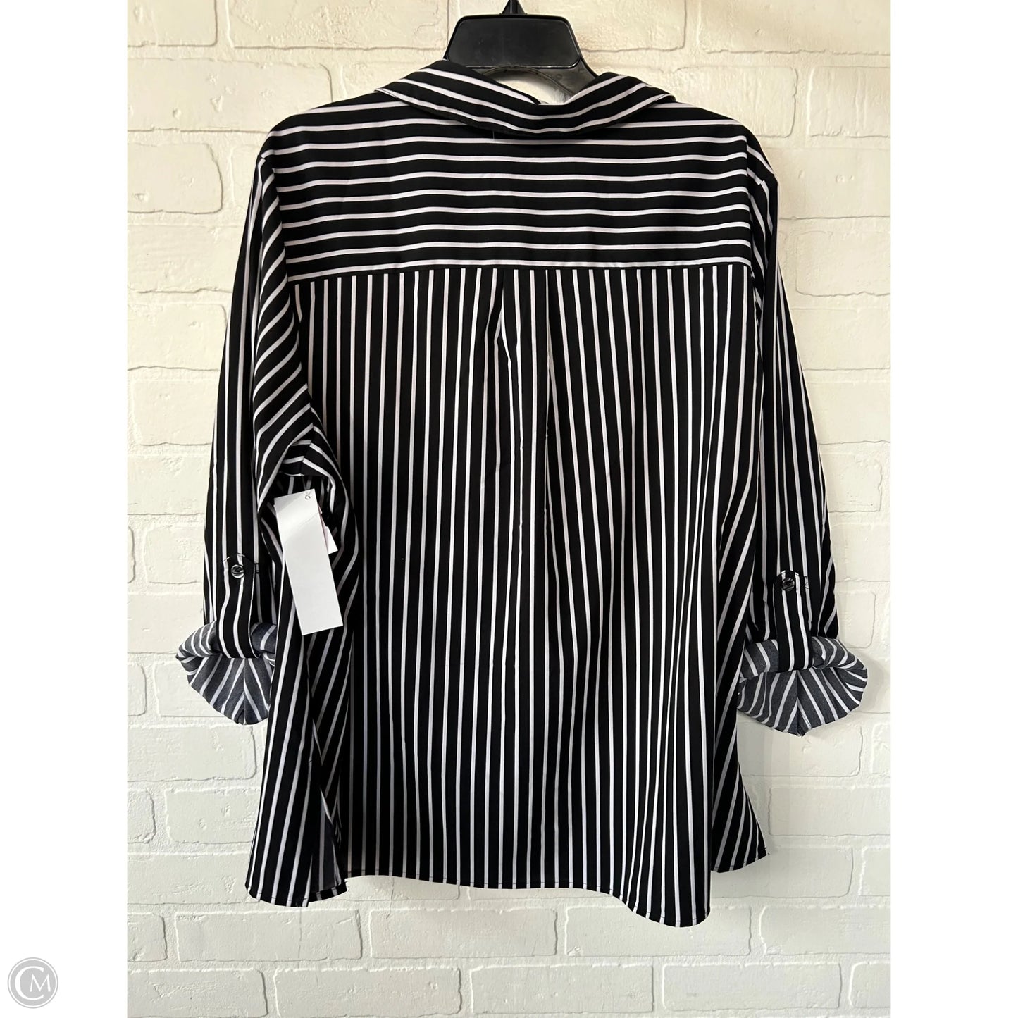 Top Long Sleeve By Notations In Black & White, Size: 3x