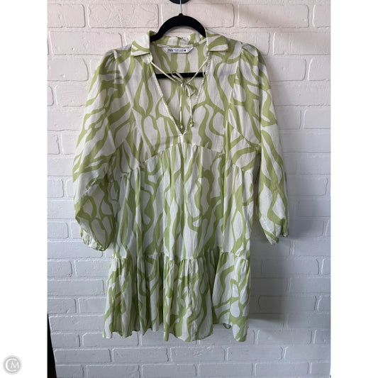Dress Casual Short By Zara In Green & White, Size: S