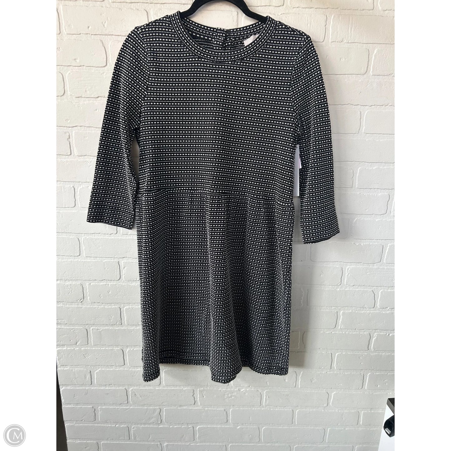 Dress Casual Midi By Loft In Black & Cream, Size: M