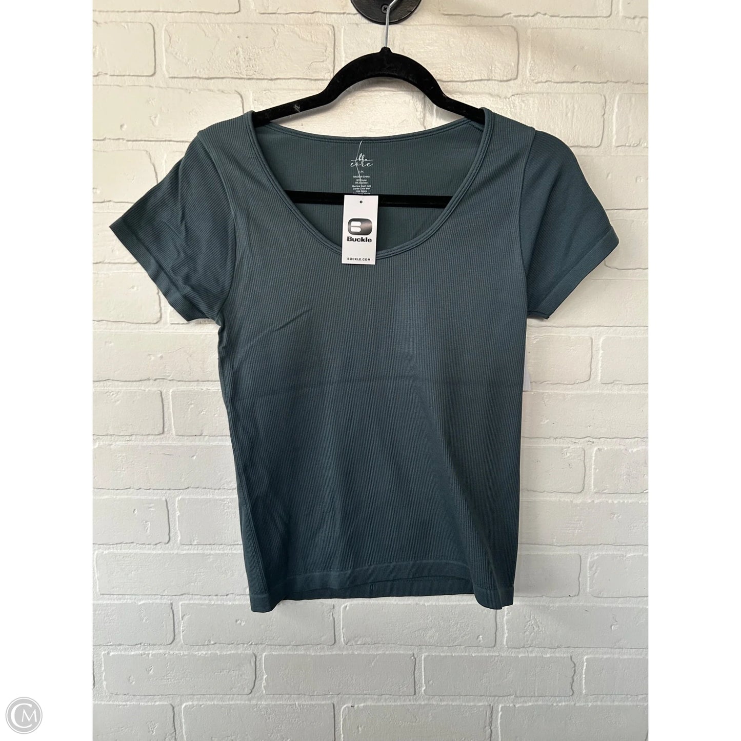 Top Short Sleeve Basic By Bke In Blue, Size: L