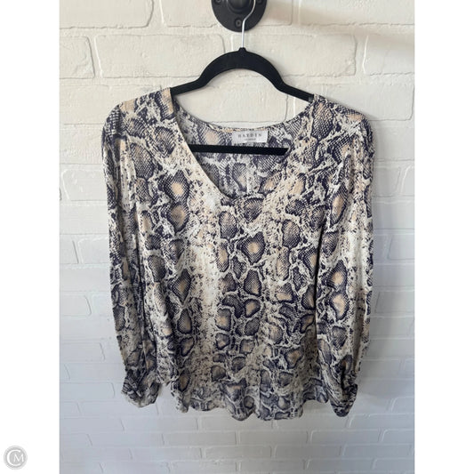 Top Long Sleeve By Hayden La In Blue & Cream, Size: M