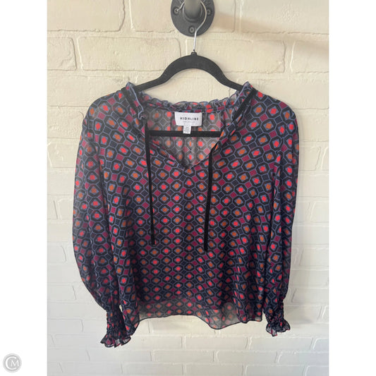 Top Long Sleeve By Clothes Mentor In Blue & Red, Size: S