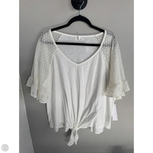 Top Short Sleeve By Maurices In White, Size: 2x