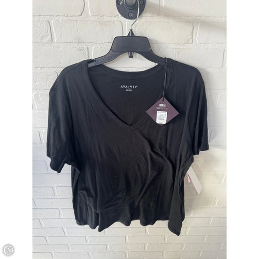 Top Short Sleeve Basic By Ava & Viv In Black, Size: 2x