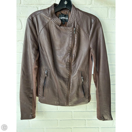 Jacket Moto By Express In Brown, Size: S