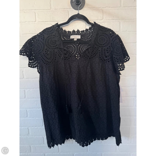 Top Short Sleeve By Clothes Mentor In Black, Size: 1x