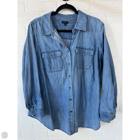 Top Long Sleeve By Talbots In Blue, Size: 1x