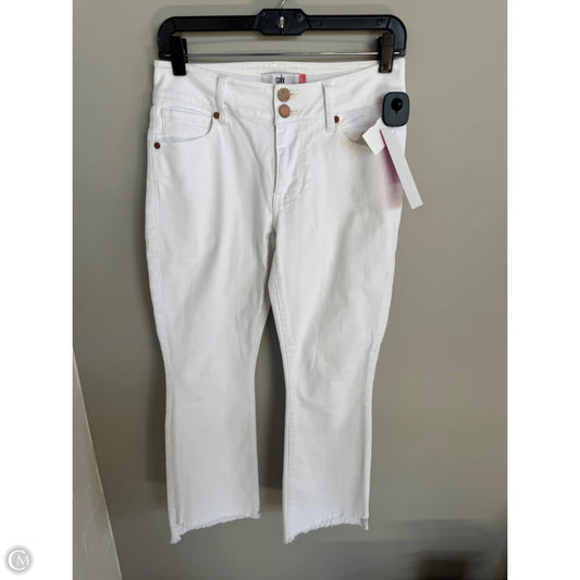 Jeans Cropped By Cabi In White Denim, Size: 2