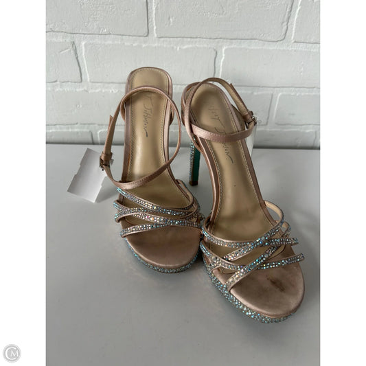 Sandals Heels Stiletto By Betsey Johnson In Tan, Size: 8.5