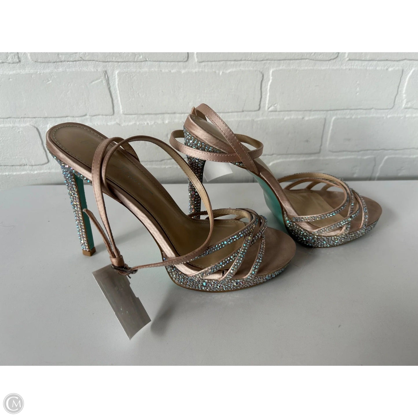 Sandals Heels Stiletto By Betsey Johnson In Tan, Size: 8.5