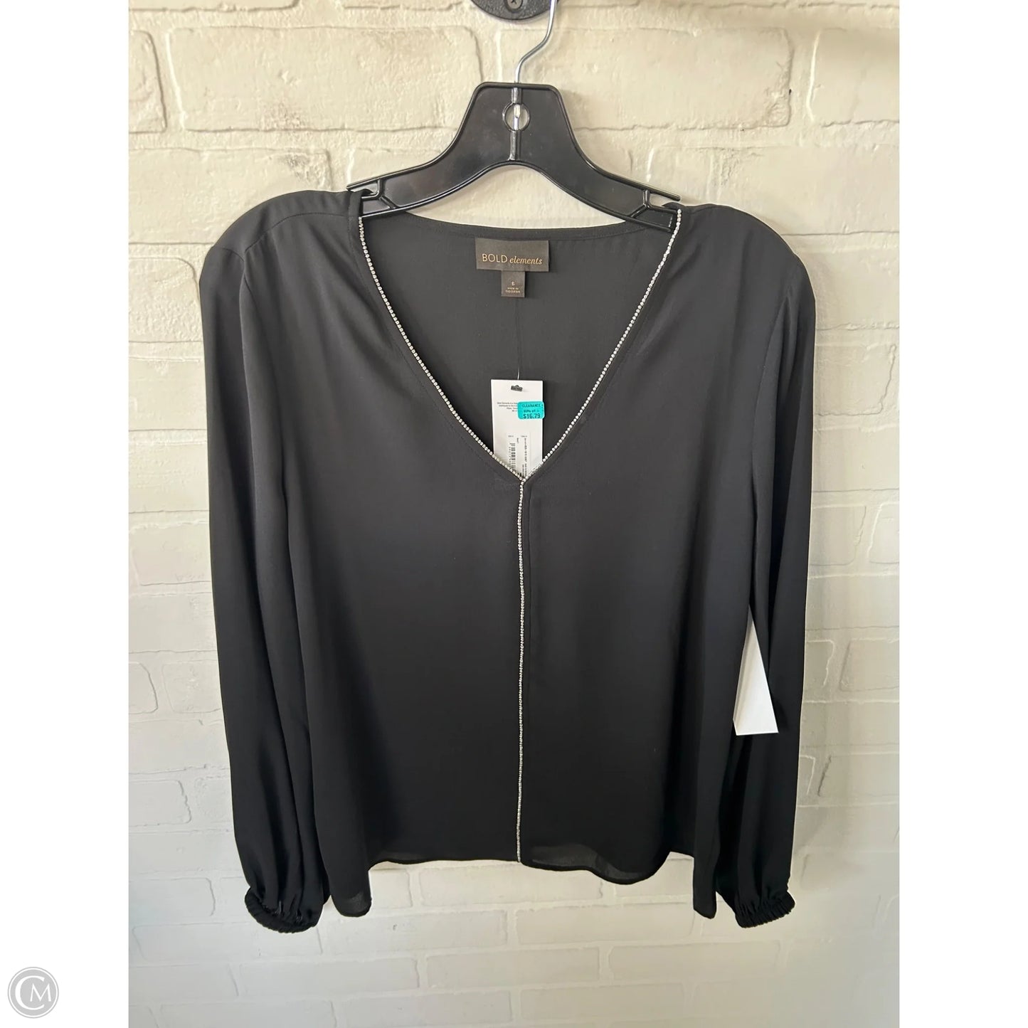 Top Long Sleeve By Bold Elements In Black, Size: S