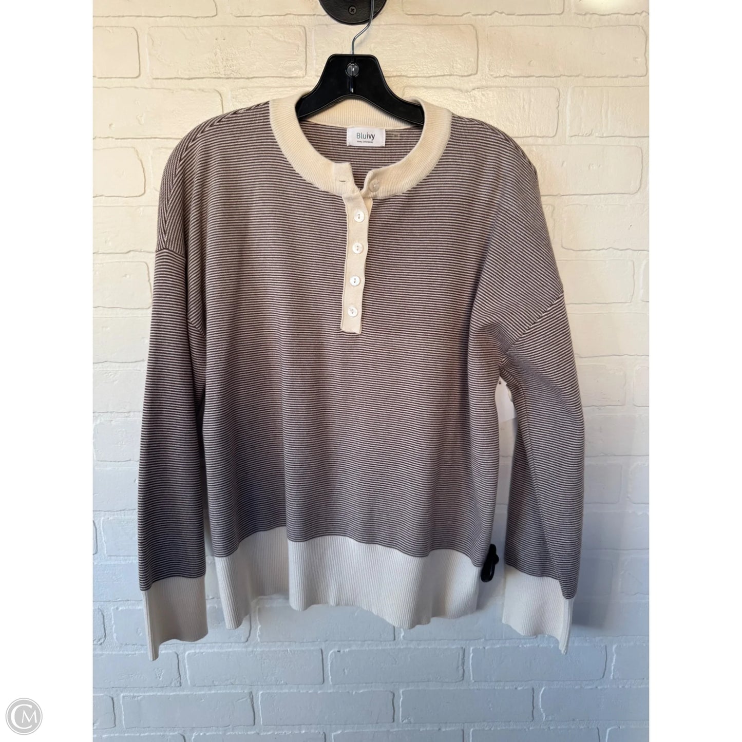 Sweater By Bluivy In Brown & Cream, Size: M
