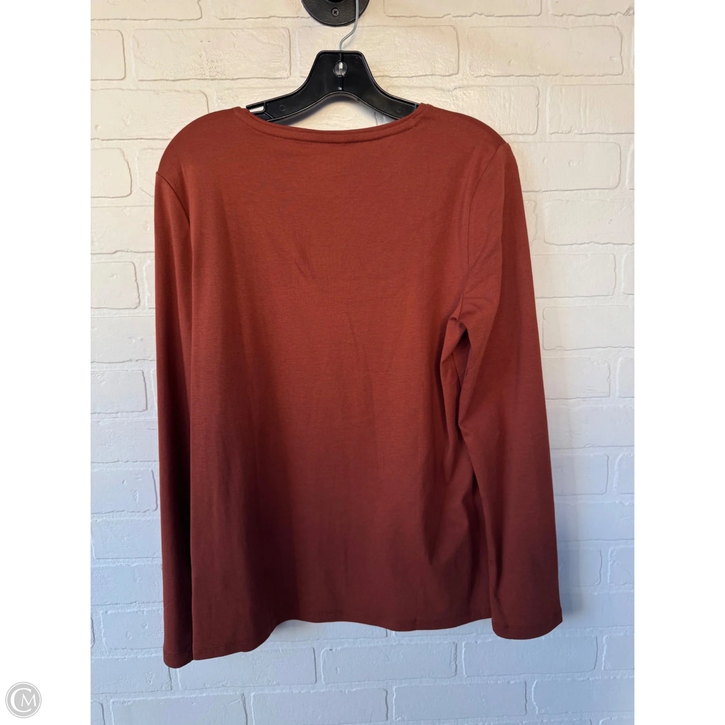Top Long Sleeve Basic By Talbots In Brown, Size: L