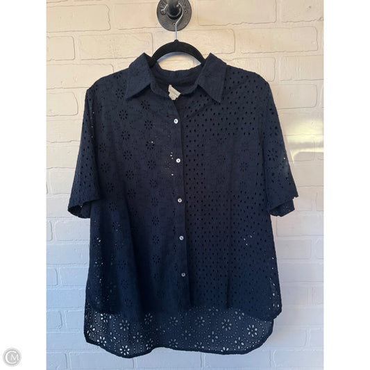 Top Short Sleeve By Sundance In Navy, Size: L