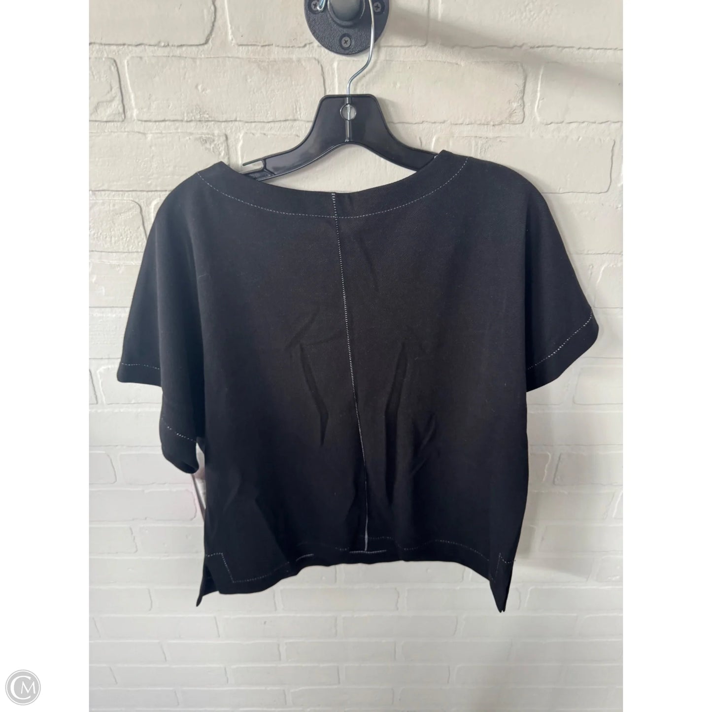 Top Short Sleeve By Max Studio In Black, Size: L