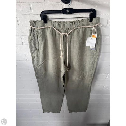 Pants Linen By C And C In Green, Size: 14