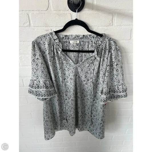 Top Short Sleeve By Max Studio In Black & White, Size: 2x