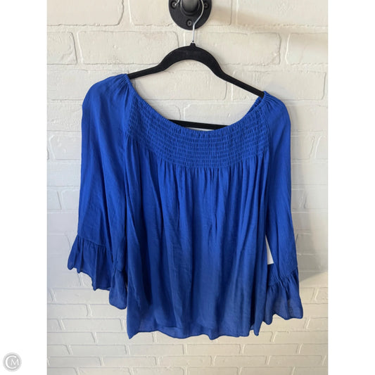 Top Long Sleeve By Zac And Rachel In Blue, Size: 2x