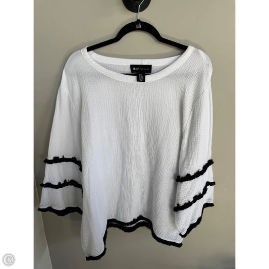 Top Long Sleeve By Jones New York In Black & White, Size: 2x