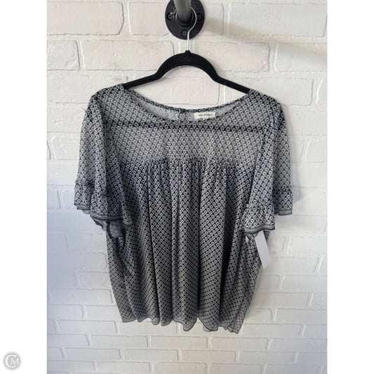 Top Short Sleeve By Max Studio In Black & White, Size: 2x
