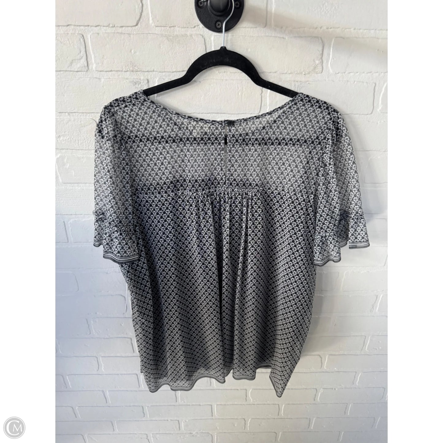 Top Short Sleeve By Max Studio In Black & White, Size: 2x