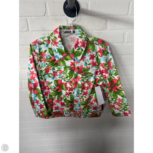 Jacket Denim By Liz Claiborne In Red & White, Size: Mp