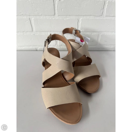 Sandals Heels Wedge By Franco Sarto In Tan, Size: 9