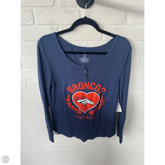 Top Long Sleeve By Nfl In Blue & Orange, Size: L