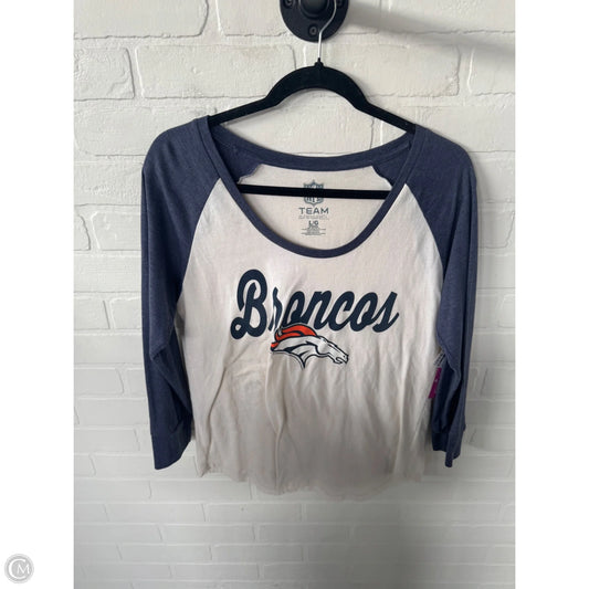 Top Long Sleeve By Nfl In Blue & Cream, Size: L