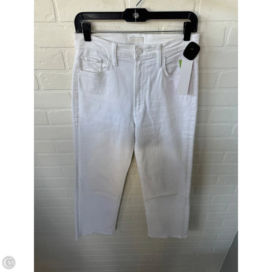 Jeans Straight By Mother In White Denim, Size: 4