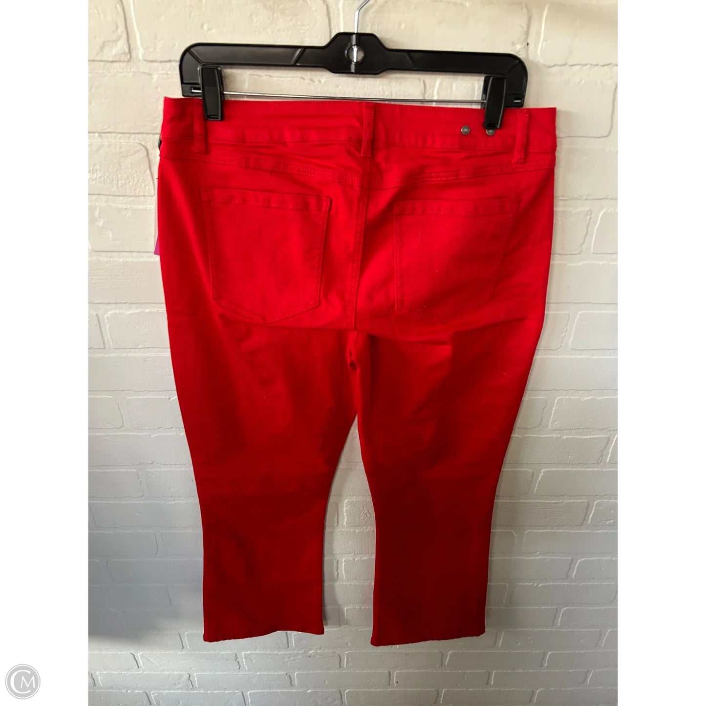 Jeans Flared By Cabi In Red Denim, Size: 8