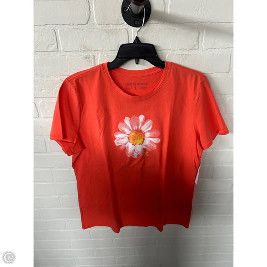 Top Short Sleeve Basic By Life Is Good In Orange, Size: L