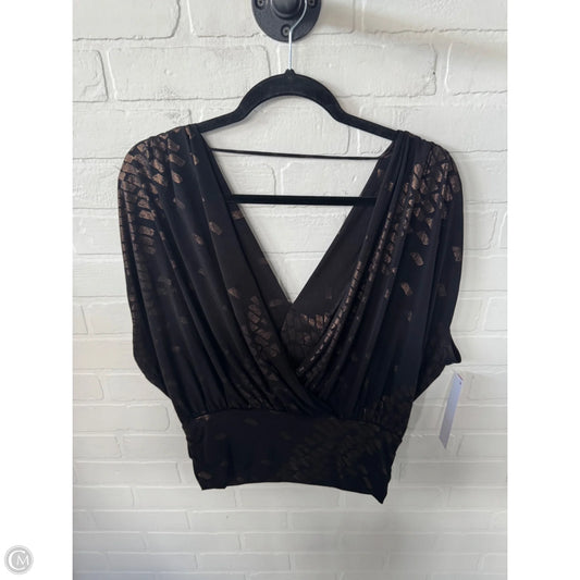 Top Short Sleeve By White House Black Market In Black & Gold, Size: M
