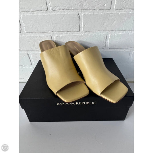 Sandals Heels Block By Banana Republic In Yellow, Size: 8