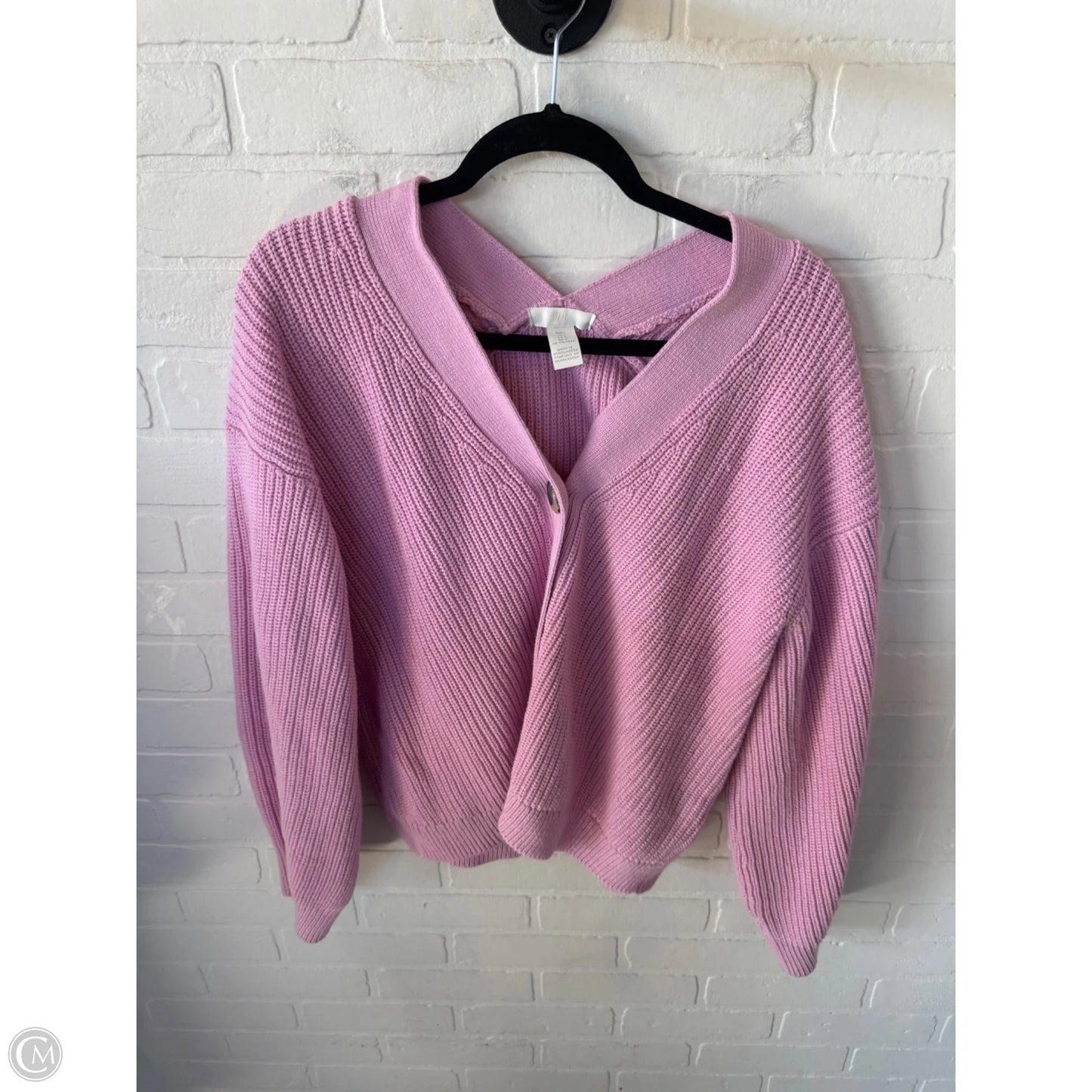 Sweater Cardigan By H&m In Pink, Size: L