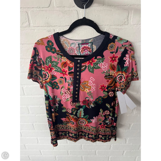 Top Short Sleeve Designer By Johnny Was In Pink, Size: S