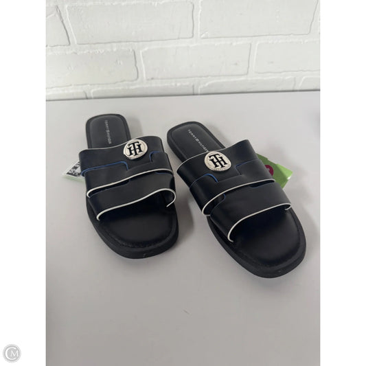 Sandals Flats By Tommy Hilfiger In Black & Blue, Size: 8