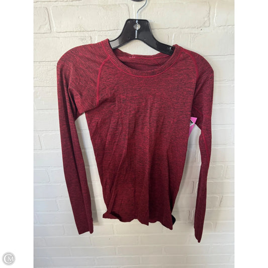 Athletic Top Long Sleeve Crewneck By Lululemon In Orange, Size: S
